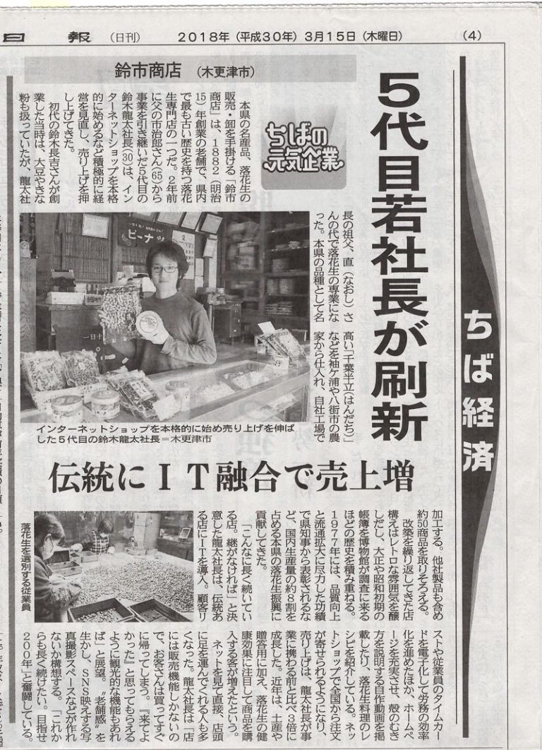 Chiba Nippo newspaper article about SUZUICHI